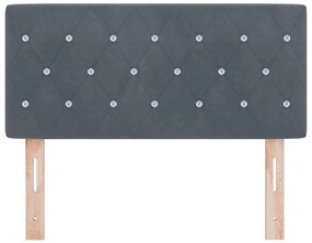 vidaXL Κεφαλάρι LED με φώτα λωρίδας LED Σκούρο γκρι 90 cm Βελούδο