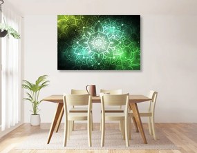 Εικόνα Mandala με γαλαξιακό φόντο σε αποχρώσεις του πράσινου - 60x40