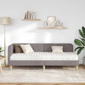 vidaXL Κρεβάτι Γωνίας Taupe 80 x 200 cm ύφασμα