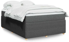 vidaXL Κρεβάτι Boxspring με Στρώμα Σκούρο Γκρι 140x200 εκ Υφασμάτινο