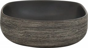 vidaXL Νιπτήρας Οβάλ Γκρι και Μαύρος 59 x 40 x 14 εκ. Κεραμικός