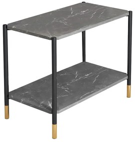 Βοηθητικό τραπέζι Mara MDF ανθρακί μαρμάρου-μαύρο 80x40x55cm Υλικό: 15mm MDF top  16 mm round tube 072-000066