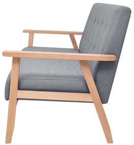 vidaXL Καναπές Τριθέσιος Ανοιχτό Γκρι Υφασμάτινος