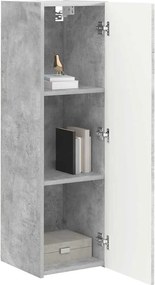 vidaXL Ντουλάπι Τηλεόρασης Τοίχου 2 pcs Σκυρόδεμα Επεξεργασμένο Ξύλο