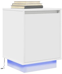 vidaXL Κομοδίνα με φώτα LED 2 τεμάχια Λευκό 38x34x50 cm