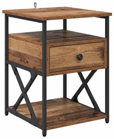 vidaXL Κομοδίνο Παλιό ξύλο 40 x 42 x 55 εκ Επεξεργασμένο ξύλο