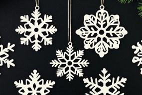 Σετ των 2 Intra απο ξύλο plywood 3mm-4mm πάχος – Snowflake Ornaments Set Δίασταση  20x20 cm INTRAFABR-105397072