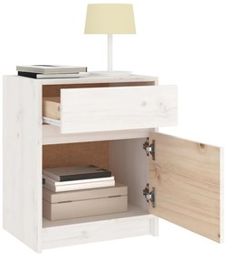 vidaXL Κομοδίνα 2 τεμ. Λευκά 40 x 31 x 50 εκ. από Μασίφ Ξύλο Πεύκου