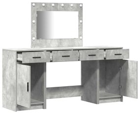 vidaXL Τραπέζι περιποίησης με συρτάρι 3 pcs Γκρι 40 x 41 x 75 εκ