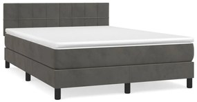 ΚΡΕΒΑΤΙ BOXSPRING ΜΕ ΣΤΡΩΜΑ ΣΚΟΥΡΟ ΓΚΡΙ 140X190 ΕΚ. ΒΕΛΟΥΔΙΝΟ 3141300