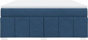 vidaXL Κρεβάτι Boxspring με Στρώμα Μπλε 180x200 εκ. Υφασμάτινο
