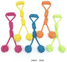 Παιχνίδι σκύλου σχοινί με μπάλες - 35cm - 12pcs - 550538