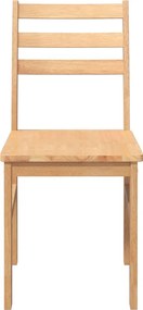 vidaXL Καρέκλες τραπεζαρίας 2 τεμάχια από μασίφ ξύλο καουτσούκ