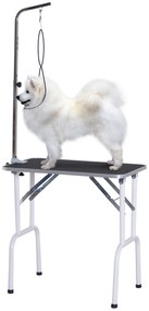 PawHut Τραπέζι περιποίησης κατοικιδίων πτυσσόμενο Τραπέζι περιποίησης Σκύλων Γάτων Μεταλλικό Μαύρο 81 x 48,5 x 80 cm