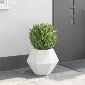 vidaXL Γλάστρα Λευκό 50 x 50 x 40 cm Ατσάλι