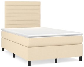 ΚΡΕΒΑΤΙ BOXSPRING ΜΕ ΣΤΡΩΜΑ ΚΡΕΜ 120X200 ΕΚ. ΥΦΑΣΜΑΤΙΝΟ 3141846