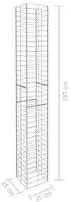 vidaXL Συρματοκιβώτια Σετ 3 τεμ. 25 x 25 x 197 εκ. Γαλβανισμένο Ατσάλι