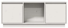 vidaXL Έπιπλο Τηλεόρασης Λευκό 110,5x35x44 εκ. από Μασίφ Ξύλο Πεύκου