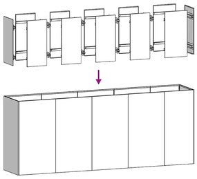 vidaXL Ζαρντινιέρα Ανθρακί 200x40x80 εκ. από Χάλυβα Ψυχρής Έλασης