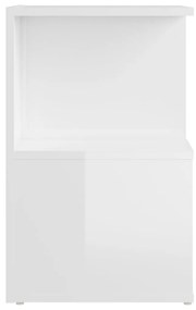vidaXL Κομοδίνα 2 τεμ. Γυαλιστερό Λευκό 35x35x55 εκ. από Επεξ. Ξύλο