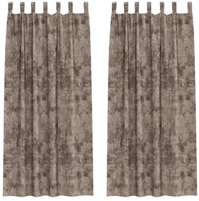 vidaXL κουρτίνες βελούδου 2 τεμ με μάτια Καφέ 245x140 εκ.