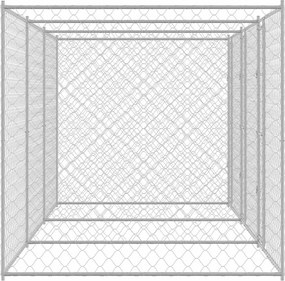 vidaXL Κλουβί σκύλου Ασημί 600 x 200 x 200 εκ. Επικαλυμμένος Χάλυβας