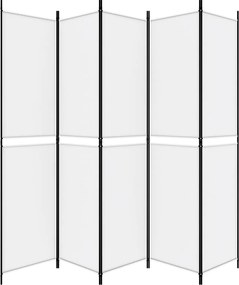 vidaXL Διαχωριστικό Δωματίου με 5 Πάνελ Λευκό 250x220 εκ. από Ύφασμα