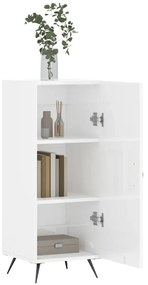 vidaXL Ντουλάπι Γυαλιστερό Λευκό 34,5x34x90 εκ. Επεξεργασμένο Ξύλο