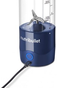 Φορητό μπλέντερ USB Nutribullet NBP003NBL, 2000 mAh, 475 ml, 4 λεπίδες, θρυμματισμός πάγου, έως 15 κύκλοι, μπλε