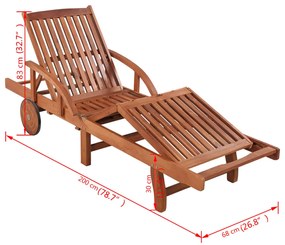 vidaXL Ξαπλώστρα από Μασίφ Ξύλο Ακακίας