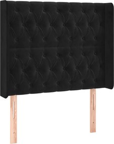 vidaXL Κρεβάτι Boxspring με Στρώμα &amp; LED Μαύρο 90x190 εκ. Βελούδινο