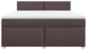 Κρεβάτι Boxspring με Στρώμα Σκούρο Καφέ 180x200 εκ Υφασμάτινο - Καφέ