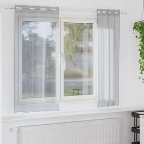 vidaXL Κουρτίνες με κουρτίνες 2 pcs Σκούρο γκρι Πολυεστέρας