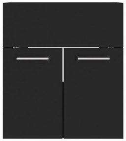 Ντουλάπι Μπάνιου με Νιπτήρα Μαύρο από Επεξεργασμένο Ξύλο - Μαύρο