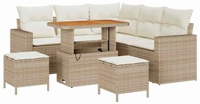 vidaXL Σετ Καναπέ Κήπου 8 pcs Μπεζ συνθετικό ρατάν