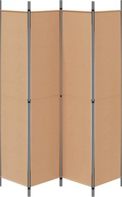 vidaXL 4-Πίνακας Διαχωριστικός Μπεζ 200 x 220 cm Ύφασμα