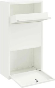 vidaXL Θυρίδα Πακέτων με αποθήκευση Λευκό 44 x 22 x 82 εκ. Ατσάλι