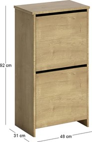 Παπουτσοθήκη Port Megapap χρώμα sapphire oak 48x31x92εκ.
