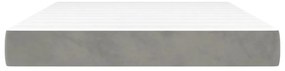 vidaXL Στρώμα με Pocket Springs Ανοιχτό Γκρι 140x200x20 εκ. Βελούδινο