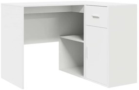 vidaXL Γωνιακό γραφείο Λευκό 102 x 50 x 75 εκ Επεξεργασμένο ξύλο