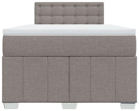 Κρεβάτι Boxspring με Στρώμα Taupe 120x190 εκ. Υφασμάτινο - Μπεζ-Γκρι