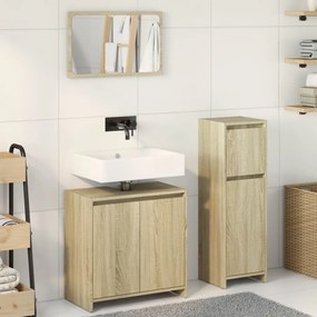 vidaXL Σετ Επίπλων Μπάνιου 3 Τεμαχίων Sonoma Δρυς Επεξεργασμένο Ξύλο