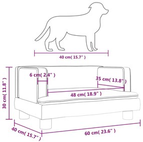 Κρεβάτι Σκύλου Καφέ 60 x 40 x 30 εκ. από Συνθετικό Δέρμα - Καφέ