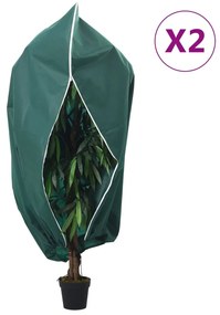 vidaXL Καλύμματα Φυτών Αντιπαγετικά Φερμουάρ 2τεμ. 70γρ/μ² 1,2x1,8 μ.