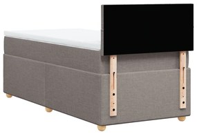 Κρεβάτι Boxspring με Στρώμα Taupe 90x200 εκ. Υφασμάτινο - Μπεζ-Γκρι