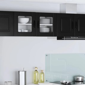 vidaXL Ραφιέρα τοίχου PORTO 2 pcs Μαύρο Επεξεργασμένο Ξύλο