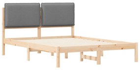 vidaXL Σκελετός Κρεβατιού με Επενδεδυμένο Κεφαλάρι Ανοιχτό γκρι