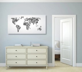 Εικόνα χάρτης του κόσμου που αποτελείται από ανθρώπους σε μαύρο & άσπρο