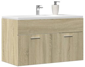 vidaXL Ντουλάπι Νιπτήρα Μπάνιου Sonoma Δρυς 90x38,5x46 εκ. Επεξ. Ξύλο