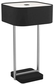 Φωτιστικό Επιτραπέζιο Savazza 39969 29x29x53,5cm 2xE27 10W Black-Silver Eglo Ατσάλι,Πλαστικό